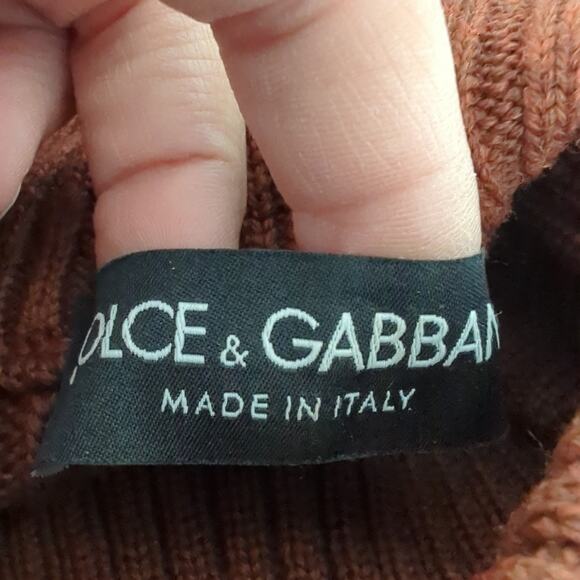 Dolce & Gabbana Rib Knit Wool Sweater Made in Italy Size XS/S Button Neck FLAWED - Picture 3 of 10